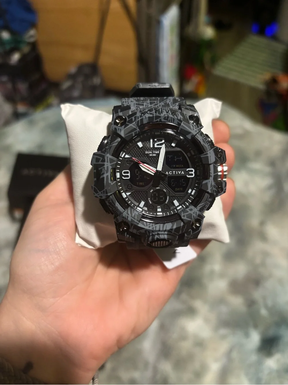 Activa Decus X Invicta Digital Men's Watch - 49mm, Camouflage, Black (ACW8008-00